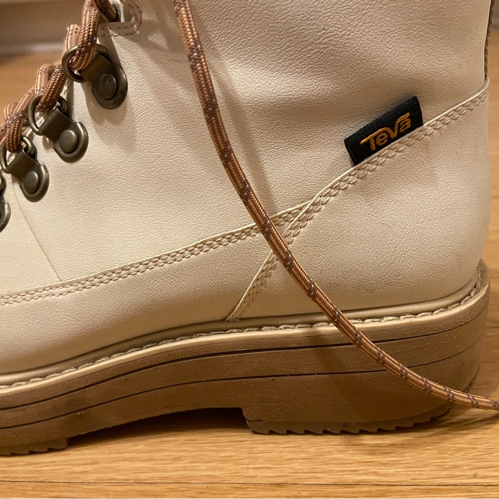 White Teva Lace-Up Boots 9.5